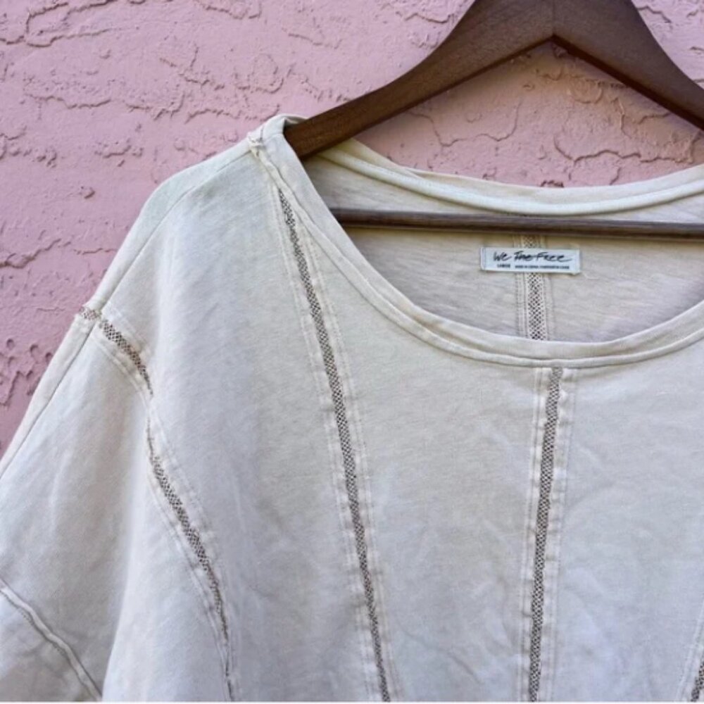 We The Free Cream Cropped Boxy Short Sleeve Top - Picture 2 of 7